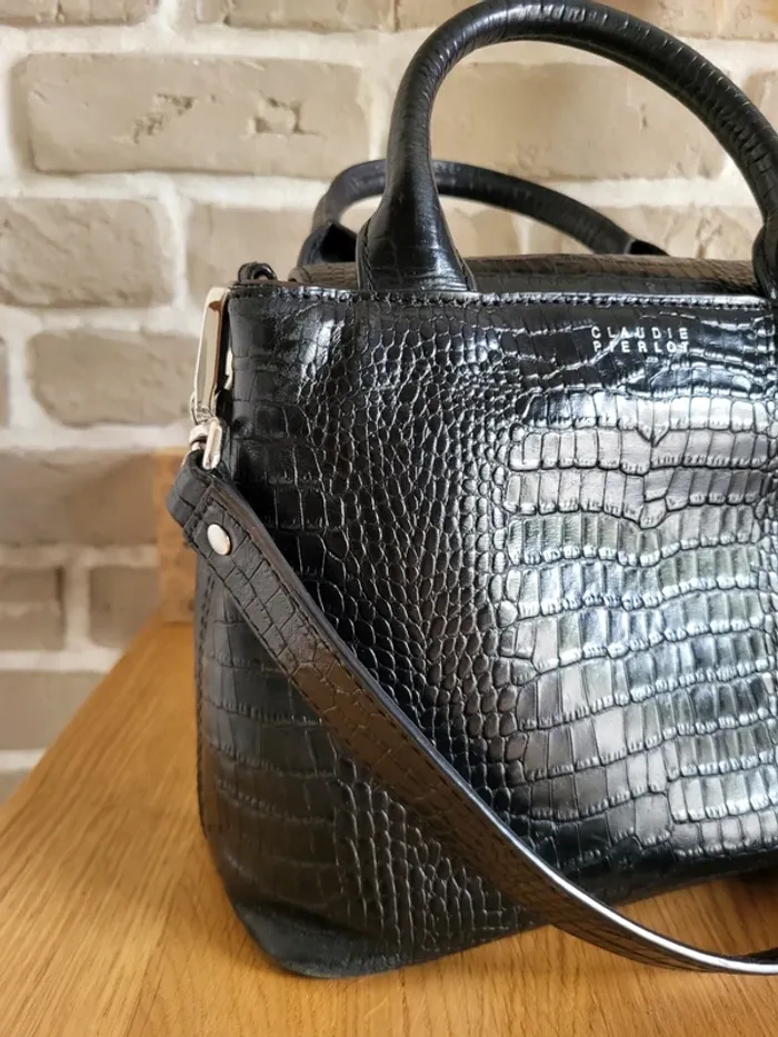 Sac à main Anouck Claudie Pierlot - cuir texturé noir - photo numéro 6