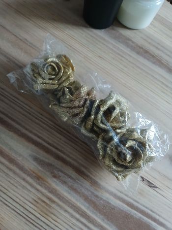 Lot 4 fleurs artificielles doré décoration & travaux manuels