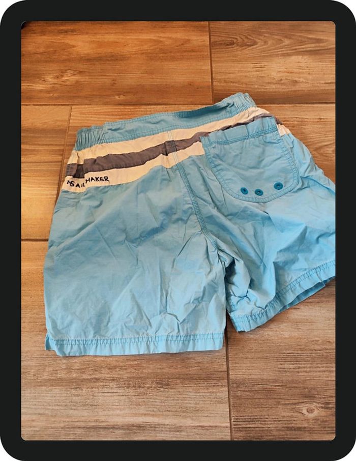 Short de bain bleu clair blanc gris North Sails Taille 32 (taille à plat 38 cm) - photo numéro 5