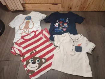 Lot 4 t-shirts manches courtes orchestra bout'chou influx 9 mois