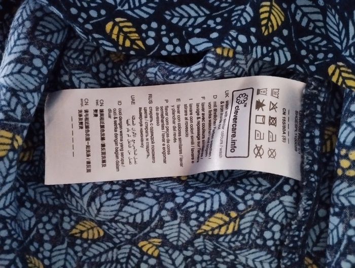 Blouse manches courtes EDC bleu feuillage TS - photo numéro 5