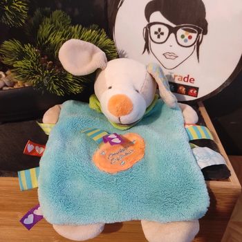 Baby nat' Chien Doudou D Amour Bn751 Zétik'T Bleu Orange Vert #geektradedoudou