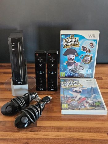 Nintendo Wii noir # Pack Lapins Crétins pour 2 personnes #