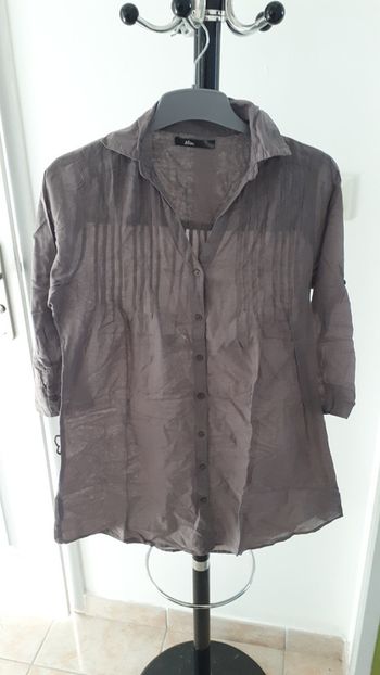 Chemise longue taupe