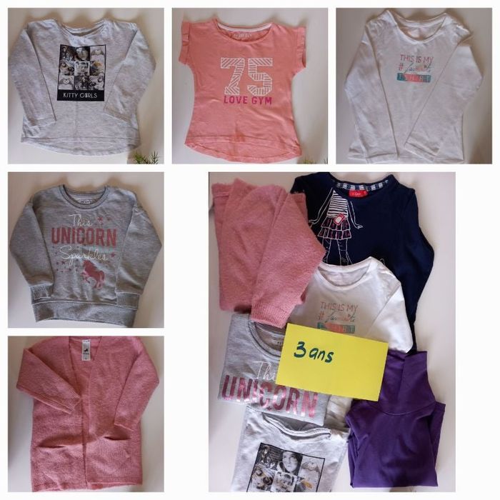 Lot vêtements fille - longues manches