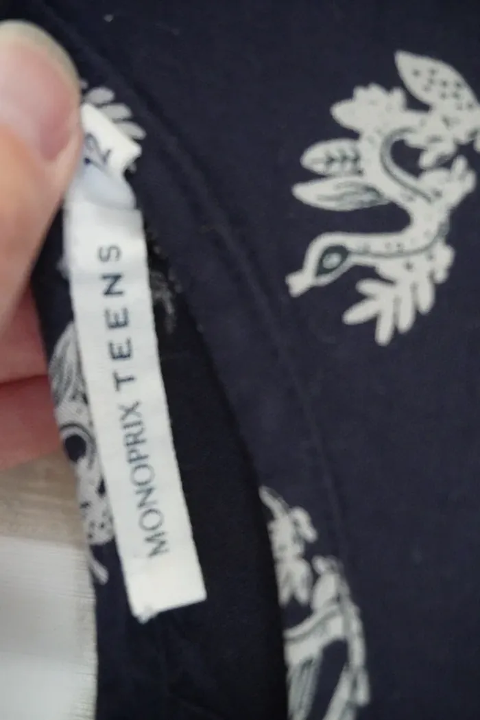 Chemise manches longues monoprix motif aille 12 ans - photo numéro 3