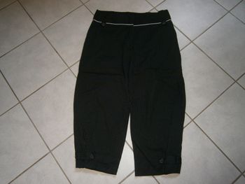 Pantalon noir rayé blanc PATRICE BREAL Taille 44