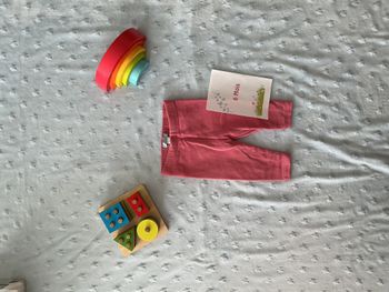 legging rose à pois argent 6 mois  taille élastique obaibi