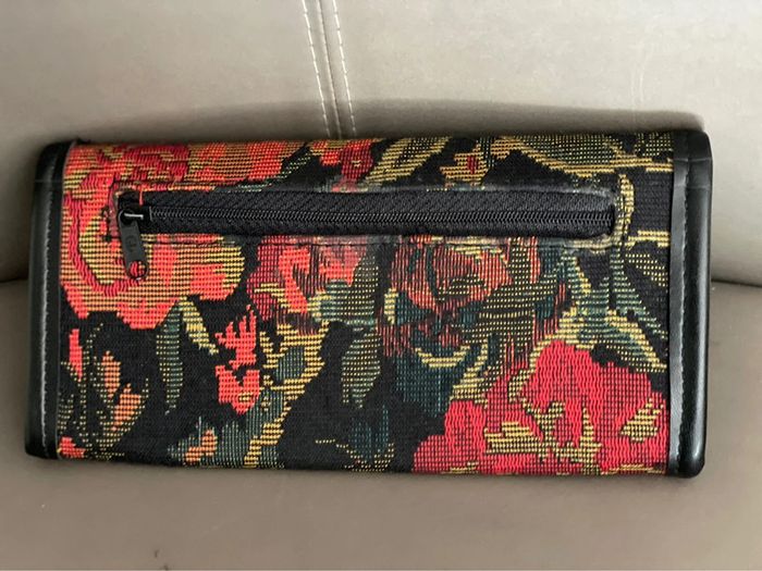 Portefeuille vintage broderie fleurie - photo numéro 2