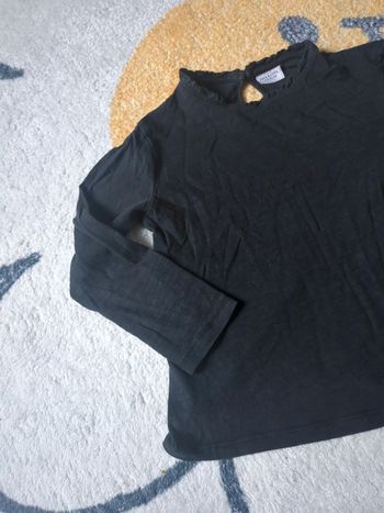 T-shirt noir manches longues 4 ans tao col ruffle