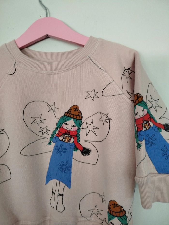 Sweat shirt pull Nadadelazos 2 ans thème fée hiver quasi neuf - photo numéro 3
