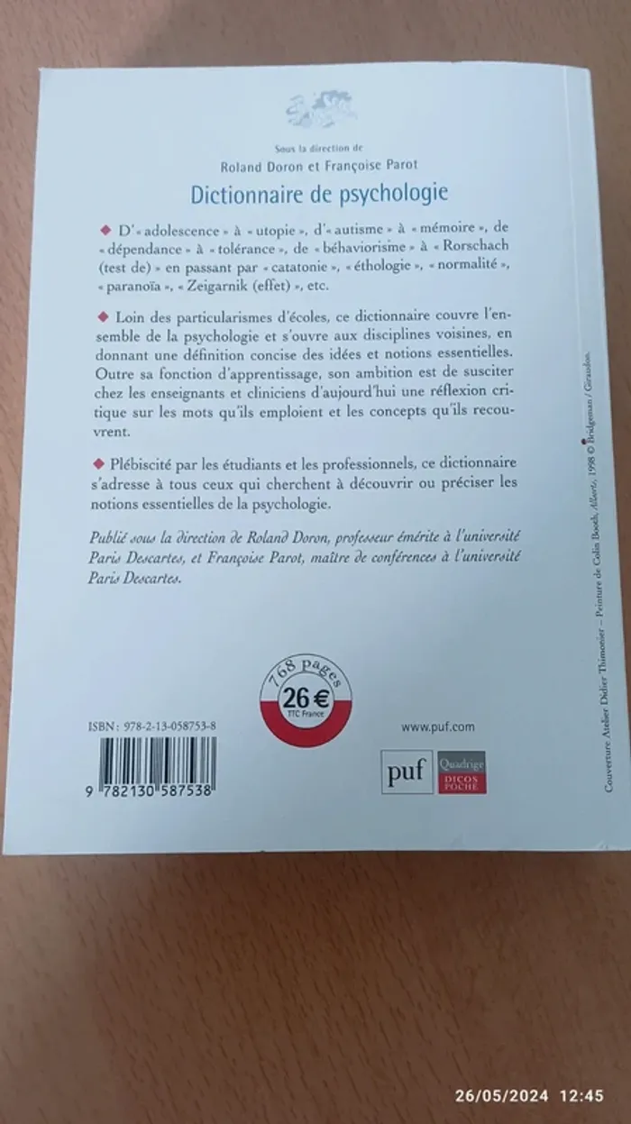 Dictionnaire de psychologie - photo numéro 2