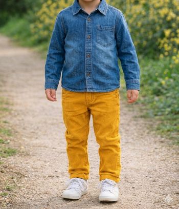 Pantalon en velours côtelé jaune – bébé/enfant – excellent état