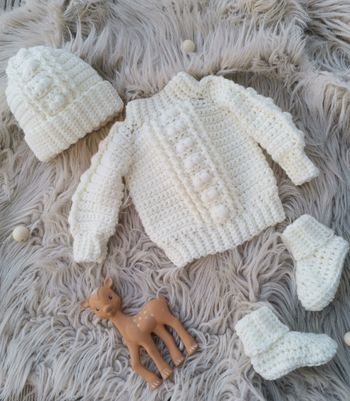 Pull bébé 1/3 mois couleur crème loose