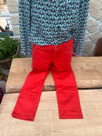 Pantalon vero moda taille S 36 longueur 32 rouge femme été