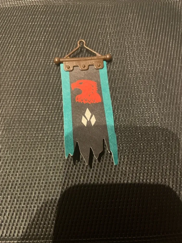 Playmobil drapeau étendard bannière chevalier du faucon rouge 4163 4866 4867 4872 château - photo numéro 2