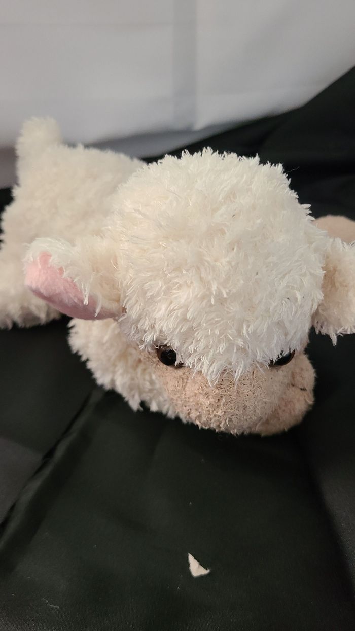 Peluche doudou Mouton Agneau blanc beige oreilles roses Maison du Monde - photo numéro 2