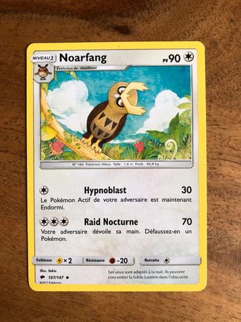 Carte Pokémon Noarfang Pv90 107/147 2017
