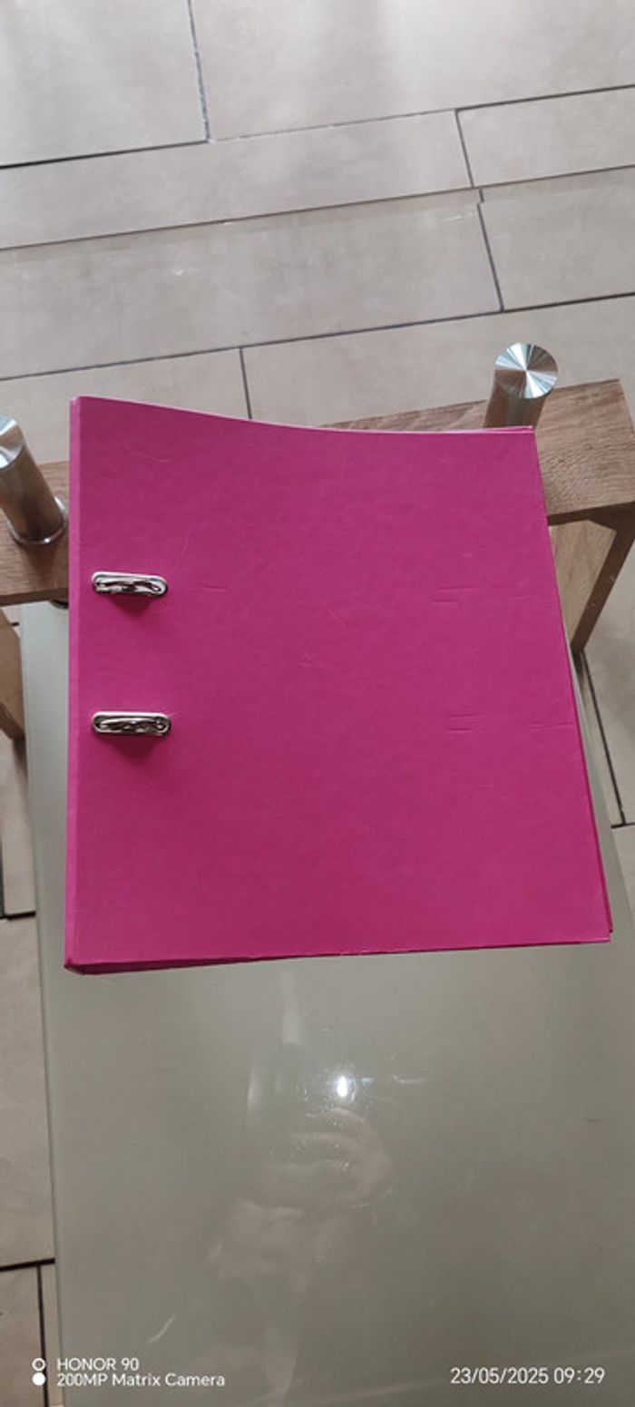 Lot de 2 farde à levier rose et jaune 7cm - photo numéro 6