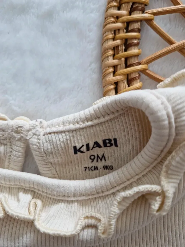 Ensemble motif fleurs côtelé 9 mois kiabi - photo numéro 3