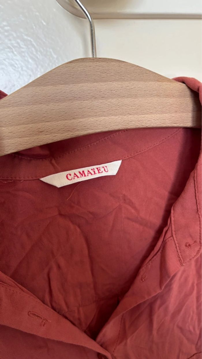 Chemise fluide saumon taille 44 en bon état Camaïeu - photo numéro 3