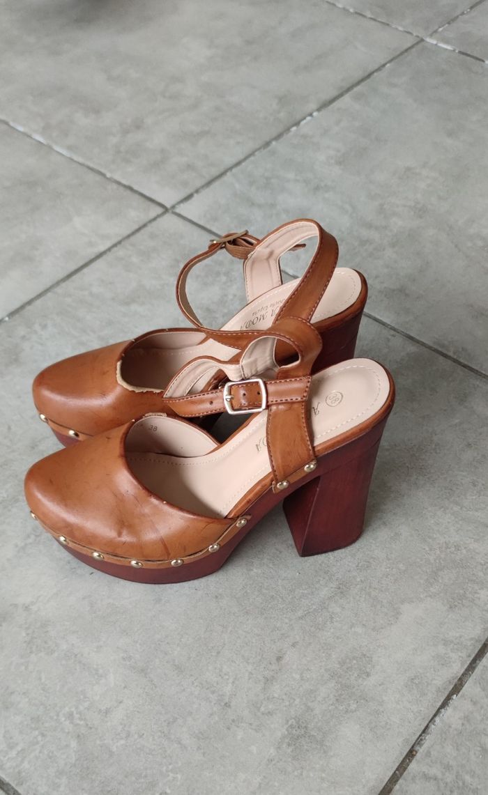 Chaussures à talon Alta Moda taille 38 marron femme - Bon état - photo numéro 2