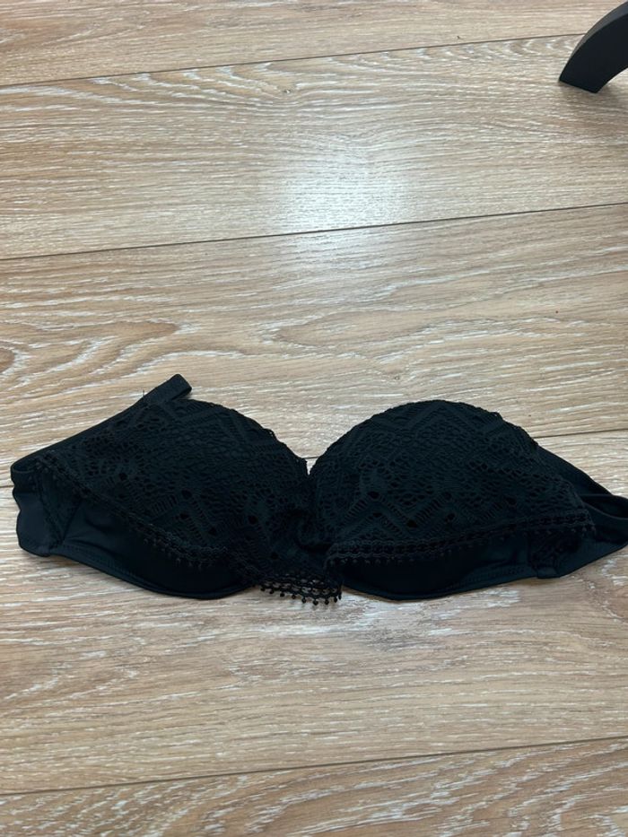 Haut de maillot de bain undiz noir - avec dentelles - taille M