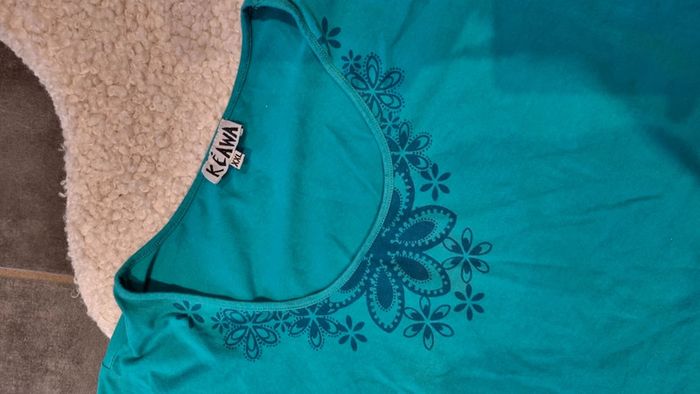 Tee shirt femme bleu vert bouteille 2XL - photo numéro 4
