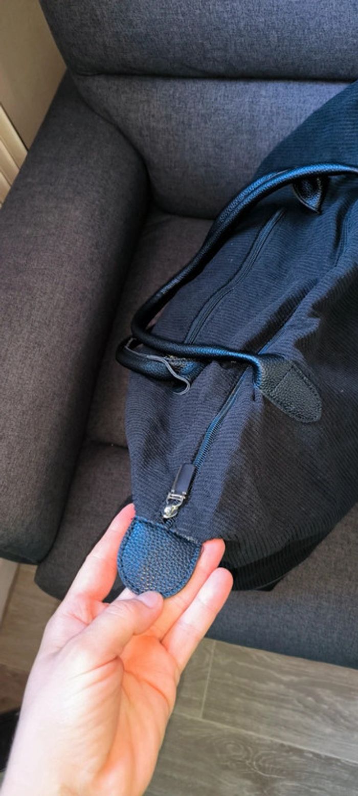 Grand Sac fourre-tout très tendance noire velour - photo numéro 10