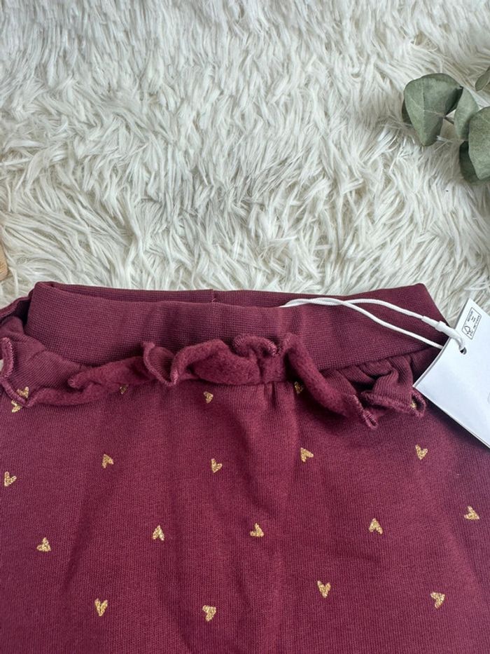 Pantalon molleton bordeaux et cœur guppy taille 6 mois - photo numéro 3