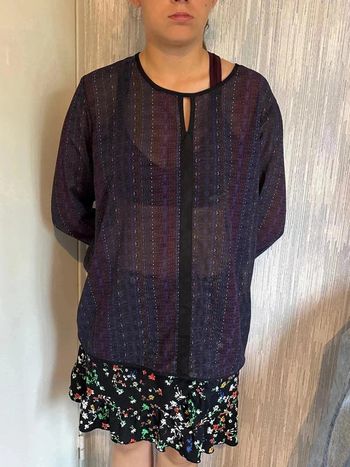Blouse manche longue transparente taille 44 marque bare •