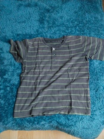 Tee shirt rayé kaki vert Mexx 8-10ans