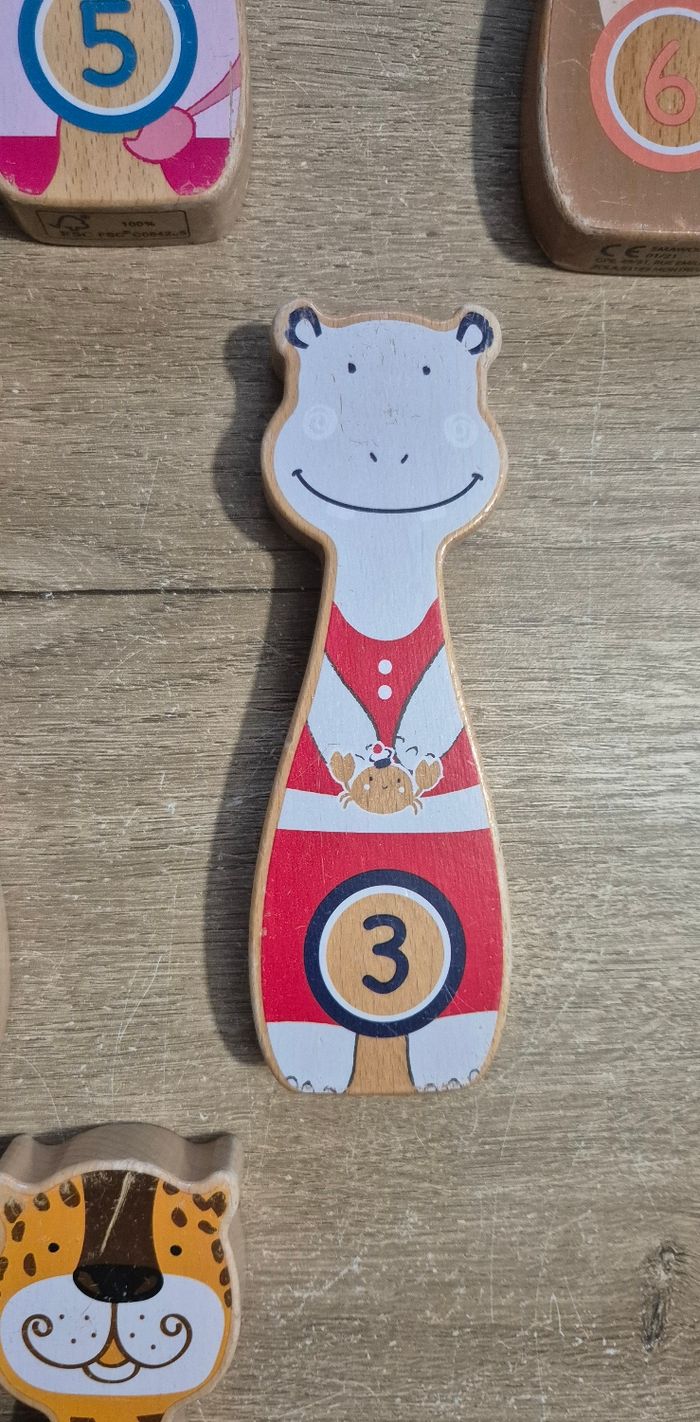Jeu de quilles en bois animaux - photo numéro 5