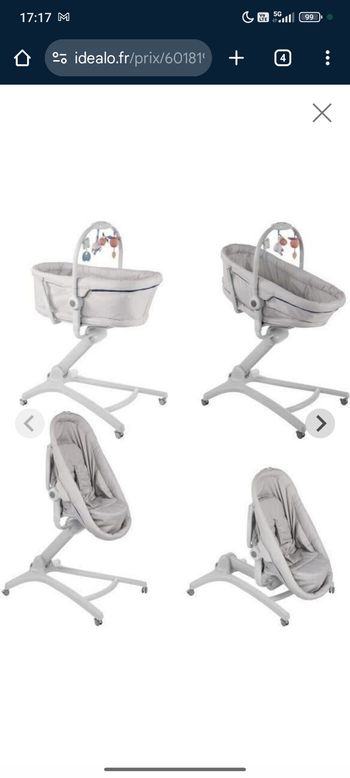 Chicco - Transat baby hug 4 en 1 - Glacial