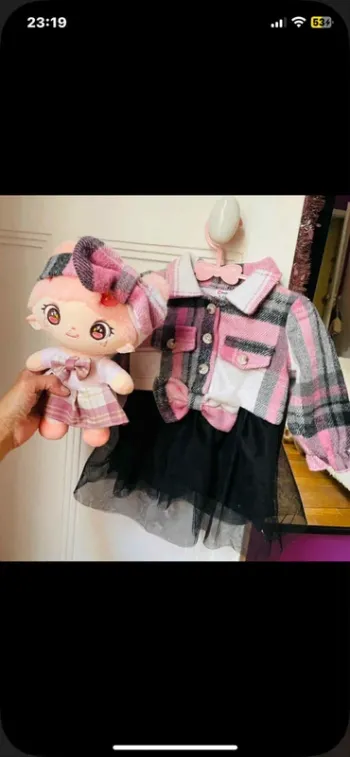 Robe+veste+bandeau noeud 3-6 mois