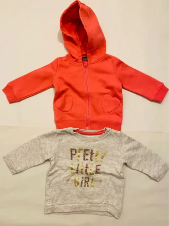 2 sweat-shirts fille 6 mois