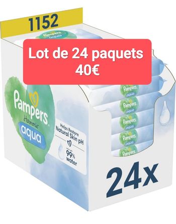 Lot de Lingettes Pampers Harmonie Aqua