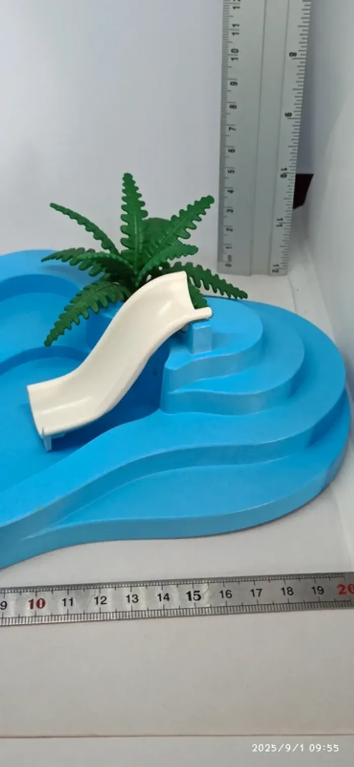 Piscine bassin avec toboggan blanc playmobil - photo numéro 5