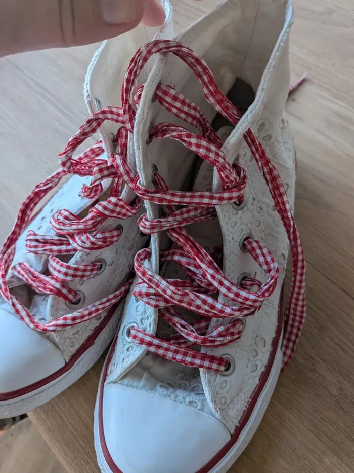 Converse broderie anglaise et lacets vichy - photo numéro 7