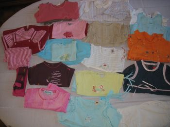 LOT DE 28 VÊTEMENTS BÉBÉ FILLE "DIVERSES MARQUES" - TAILLE 6 MOIS - n°03