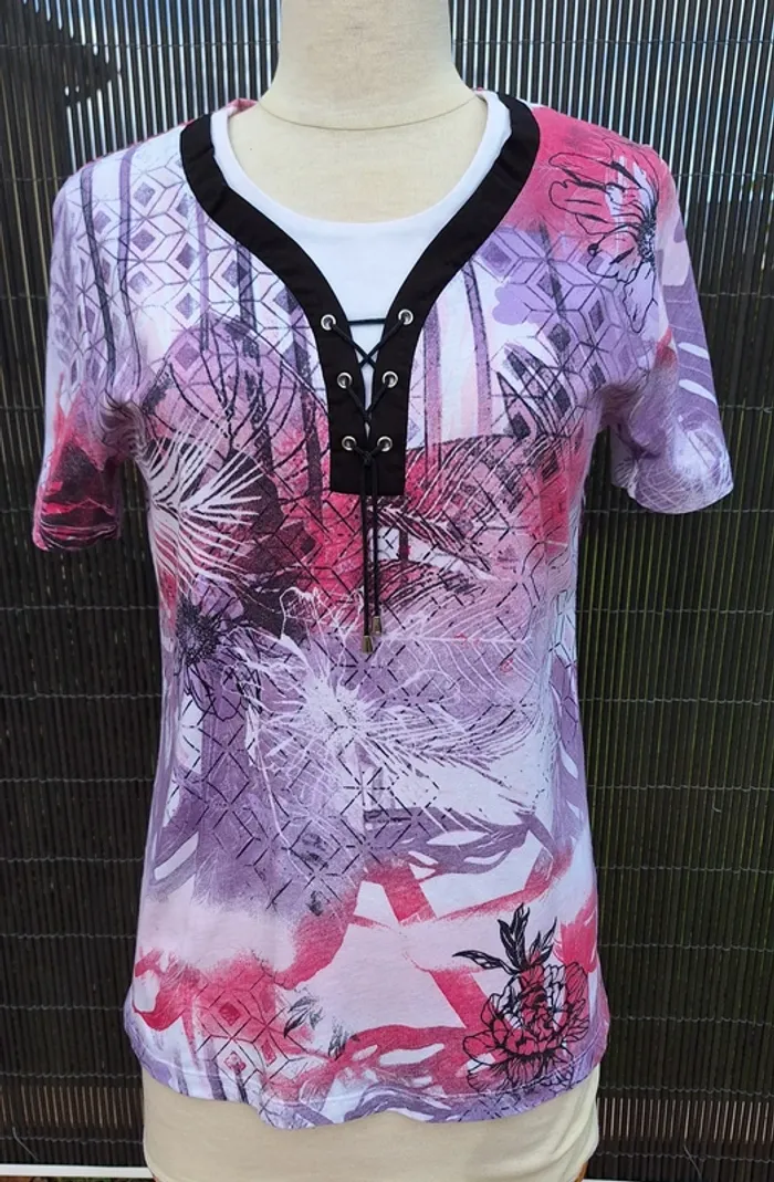 T-Shirt motifs multicolores Afibel - photo numéro 2