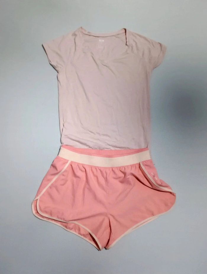 Short et t-shirt rose Domyos 38/M