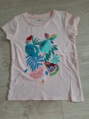 Tee shirt sequins gemo 6 ans