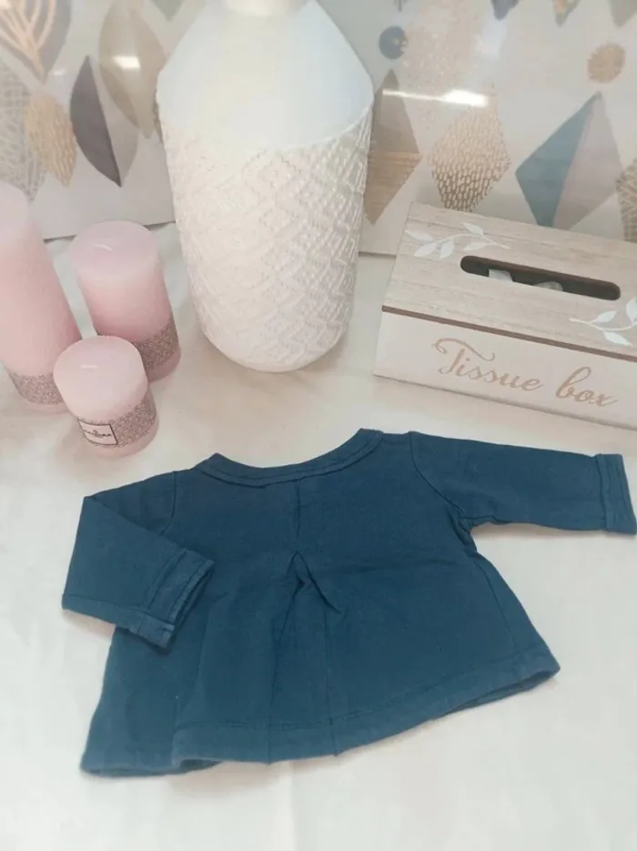 Boléro bleu coton Kloane fille 6 mois - photo numéro 3