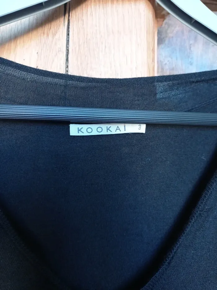 Pull noir col V Kookaï taille 3 - photo numéro 3