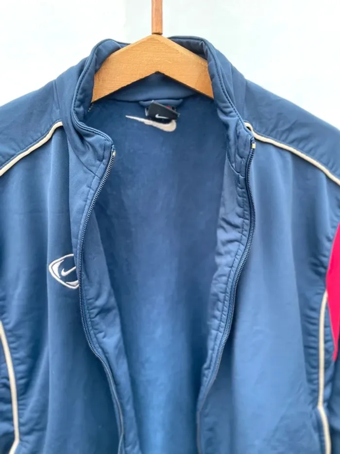 Nike navy blue red track jacket windbreaker Veste coupe-vent Mens Size S - photo numéro 7