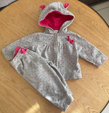 ensemble pantalon et sweat zippé avec noeud taille 9 mois