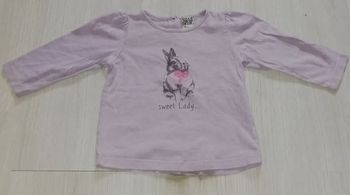 T-shirt manches longues lilas "Sweet Lady" lapin - Tape à l'œil - 9 mois