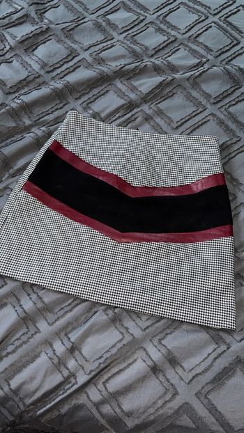 Jupe Vichy simili cuir