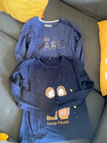 2 tee shirt longues manches 10 ans
